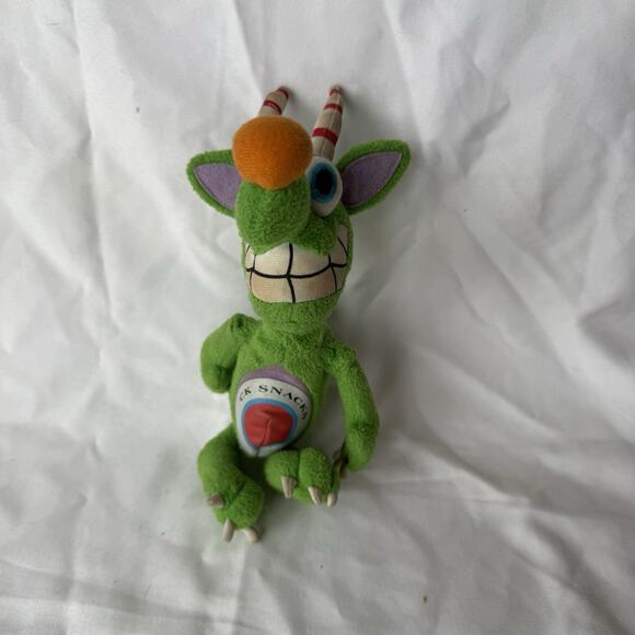 CK Snacks Cheeze Kurls Monster Plush 2000 Green Creature Weird Stuffed Toy - Picture 3 of 6